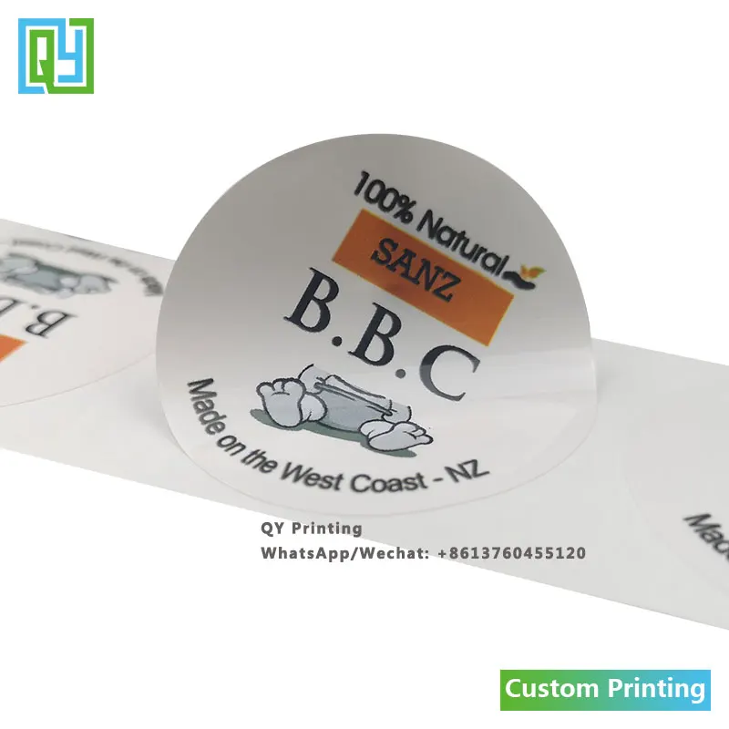 1000pcs 48X48mm Free Shipping Custom Printing Round Shape Labels Glossy Lamination Stickers Logo Brand Mark