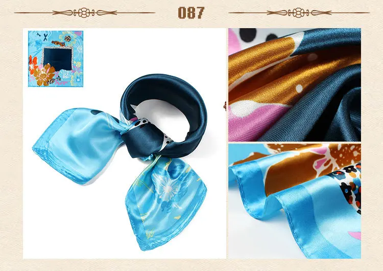 Женский маленький платок бандана квадратный шелковый 60 см BBC08|square silk scarves|small square