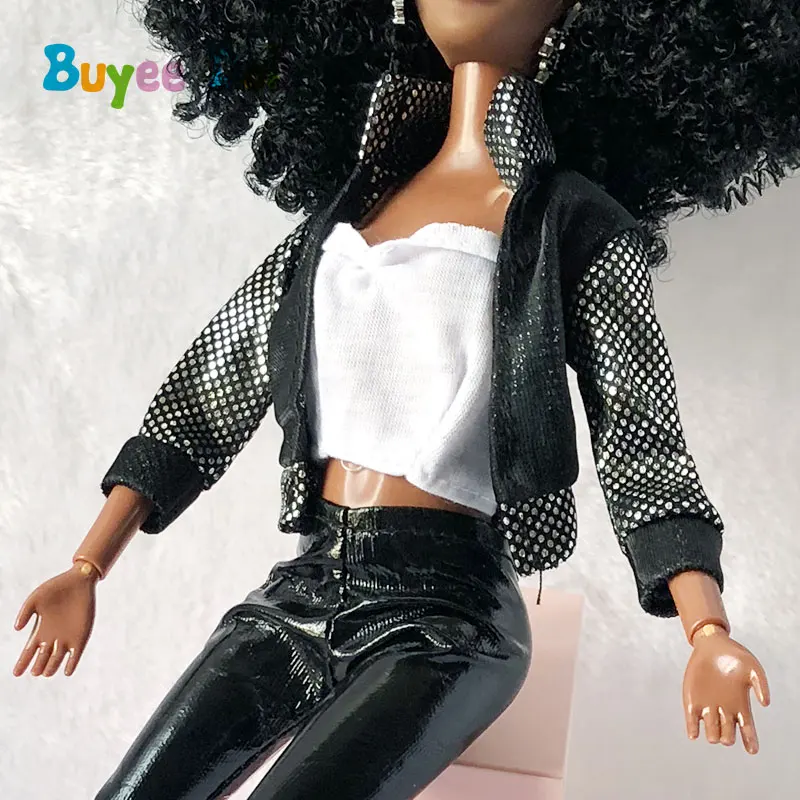 1 комплект черная кукла с головкой ткань для волос 1/6 BJD 11 шарнир черный обнаженный