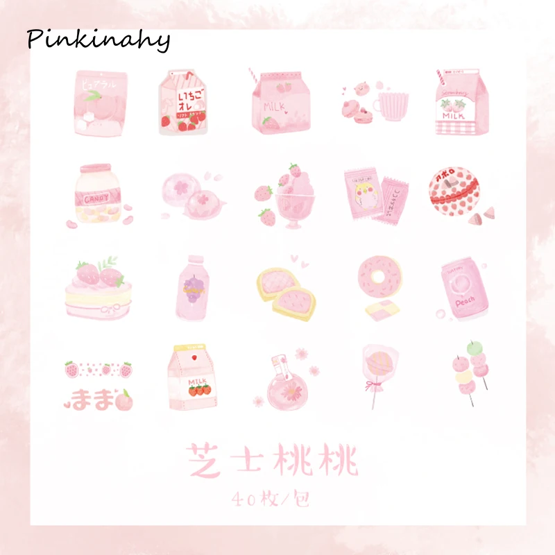 INS Style Paper Sticker Kawaii food Strawberry Milk Decor DIY Diary Scrapbooking Label Stickers Stationery school supplies DT022 |