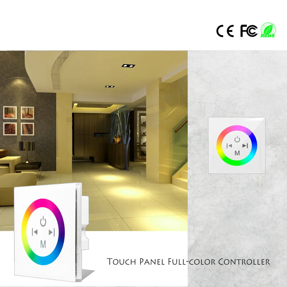 

4A DC12V-24V / RGB Touch panel led controller wall mounted RGB touch panel controller