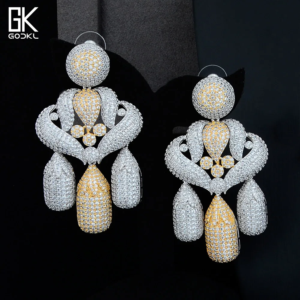 GODKI супер роскошные кисточки 4 шт. нигерийские комплекты украшений для женщин Свадебные Кубический Цирконий Кристалл CZ Дубай индийские свадебные украшения набор