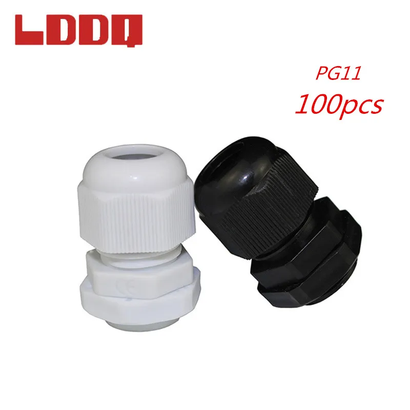 Ldq 100 шт нейлоновый пластиковый водонепроницаемый кабельный сальник PG11 для 5-10 мм