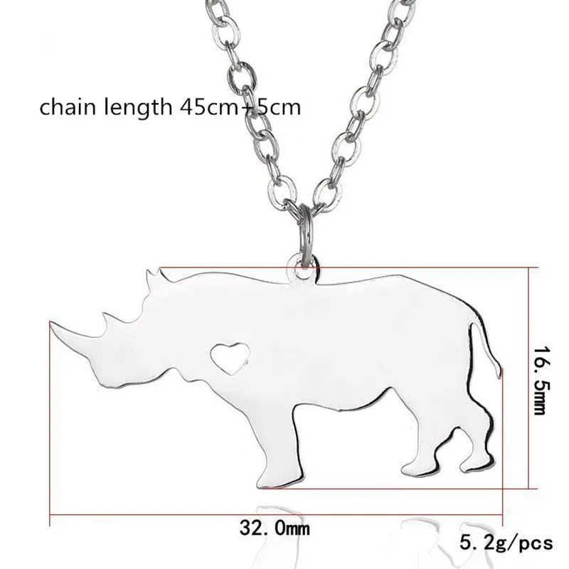 Оптовая продажа Трендовое ожерелье-носорог из нержавеющей стали ожерелье в виде