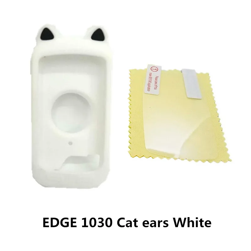 Cat ears White Garmin EDGE 1030 GPS для велосипеда, код для верховой езды, силиконовый защитный чехол с ушками медведя/кошачьими ушками, фирменный неоригинальный - Цвет: Cat ears White