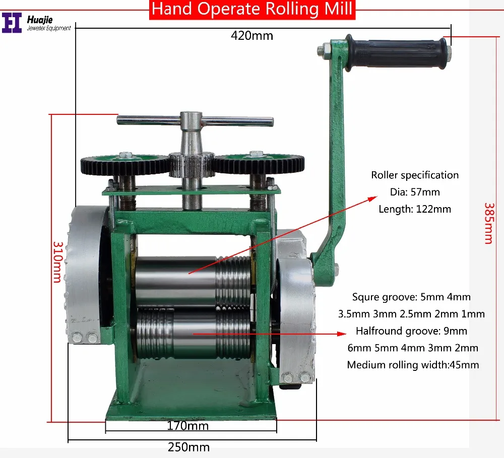 Hand Operate Mini Jewelry Mold Rolling Mill With Maximum Opening 0-5 mm, Tablet Press Machine