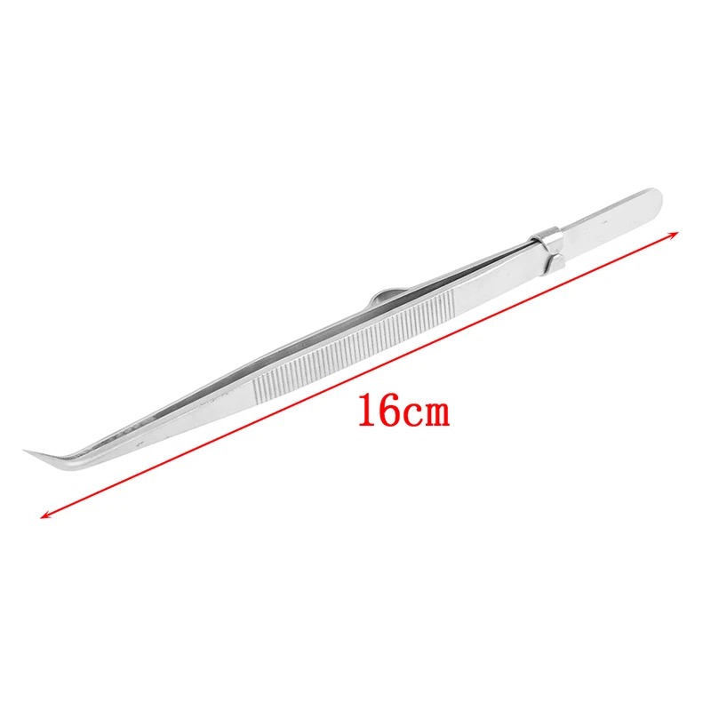 

16CM Jewelry Tweezer Lock Catch Tiny Diamond Stainless Steel Adjustable Craft Tool