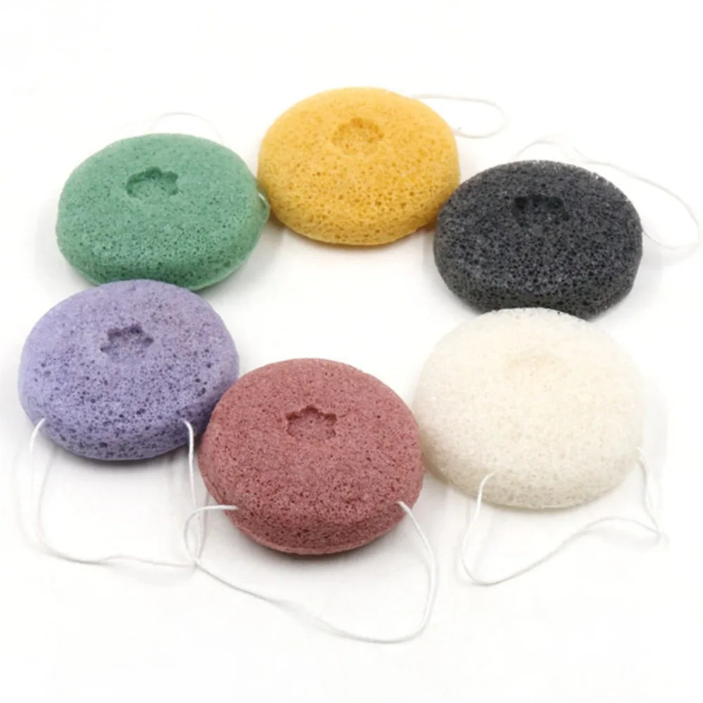 5 шт. Круглый отшелушивающий крем Очищающий губки для макияжа натуральный коньяк