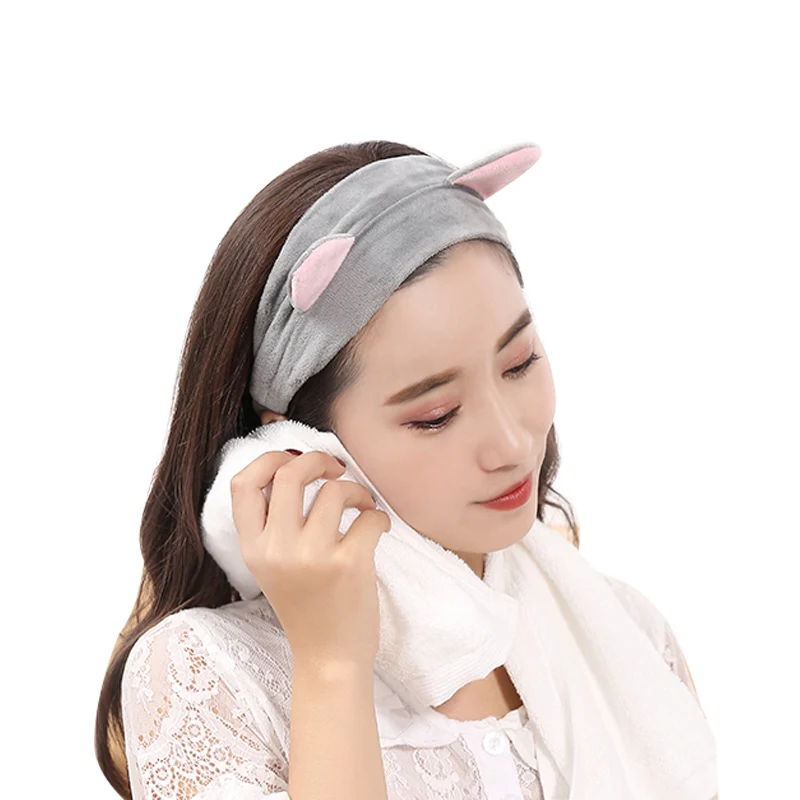 Повязка для волос с кошачьими ушами повязка на голову умывания лица тюрбан