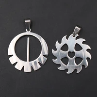 wkoud 2pcs creative titanium steel machinery gearwheel diy punk style stainless steel jewelry handmade couple gift a1973
