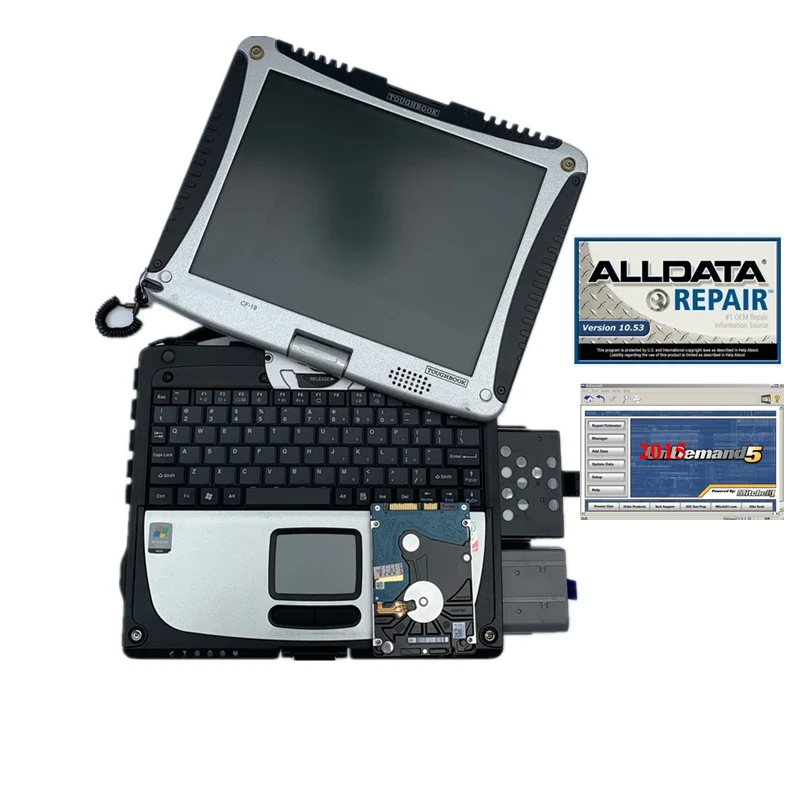 Cf19 alldata mitchell ondemand 2 в 1 все данные 10,53 программное обеспечение hdd 1 ТБ установлен CF19 toughbook ноутбук Авто Ремонт программного обеспечения win7