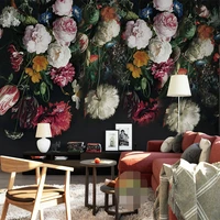 custom wall cloth 3d mural wallpaper for walls retro hand painted floral wall painting living room bedroom wall covering flower