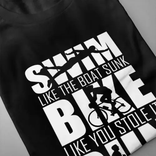 Триатлона Плавание велосипед запустить забавные Triathlete Футболка Slim fit мужской