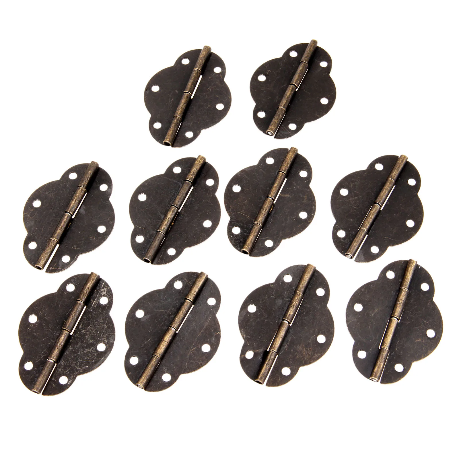 

DRELD 10Pcs 46*34mm Antique Cabinet Hinges Door Butt Hinge Wood Gift Jewelry Box Hinge Fittings for Furniture Hardware +Screws