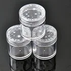 2 шт. * 10 г прозрачные круглые прочные банки для бутылок, емкость для горшка, пустой косметический пластиковый контейнер для образцов для фотографий.