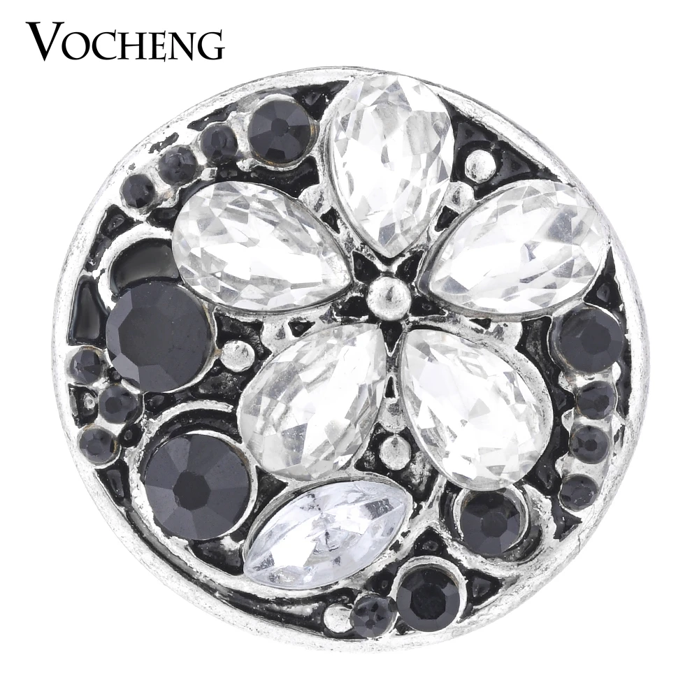 

10PCS/Lot Wholesale Vocheng 6 Colors Blossom Charm 18mm Water Drop Crystal Snap Jewelry Vn-1145*10