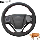 Ручной швейный чехол рулевого колеса автомобиля Volant верхний слой из коровьей кожи Stuurhoes Volant для Honda CR-V CRV 2012 2013 2014 2015 2016