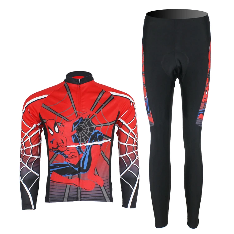 Winter clothes! Spider Man 2012 team long sleeve cycling fleece jersey jacket bike bicycle thermal wear set+Plush fabric! | Спорт и