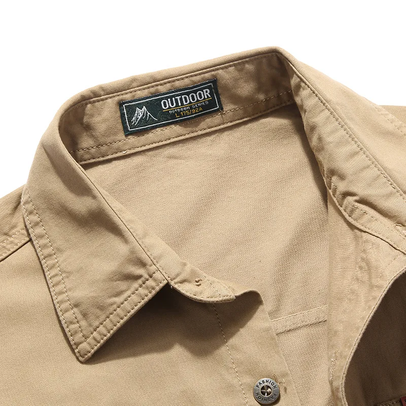 Джинсовая рубашка Для мужчин Camisa Masculina в стиле милитари Армейский зеленый