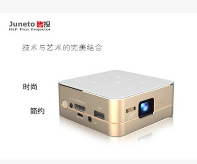 Видео Проектор Микро Juneto P96 Android4.4 Восемь основных Led Pocket Cinema Bluetooth1080p Wifi Hd Домашний