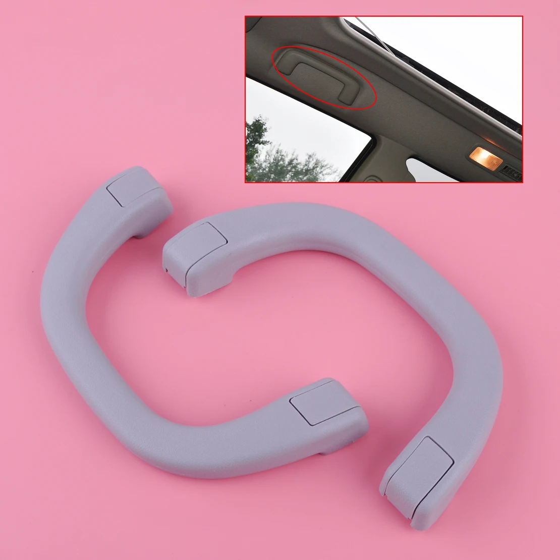 

DWCX Light Gray 2Pcs Left & Right A Pillar Roof Handle Fit for Mitsubishi Pajero Shogun Montero V31 V32 V33 V73 V77 1991- 2006