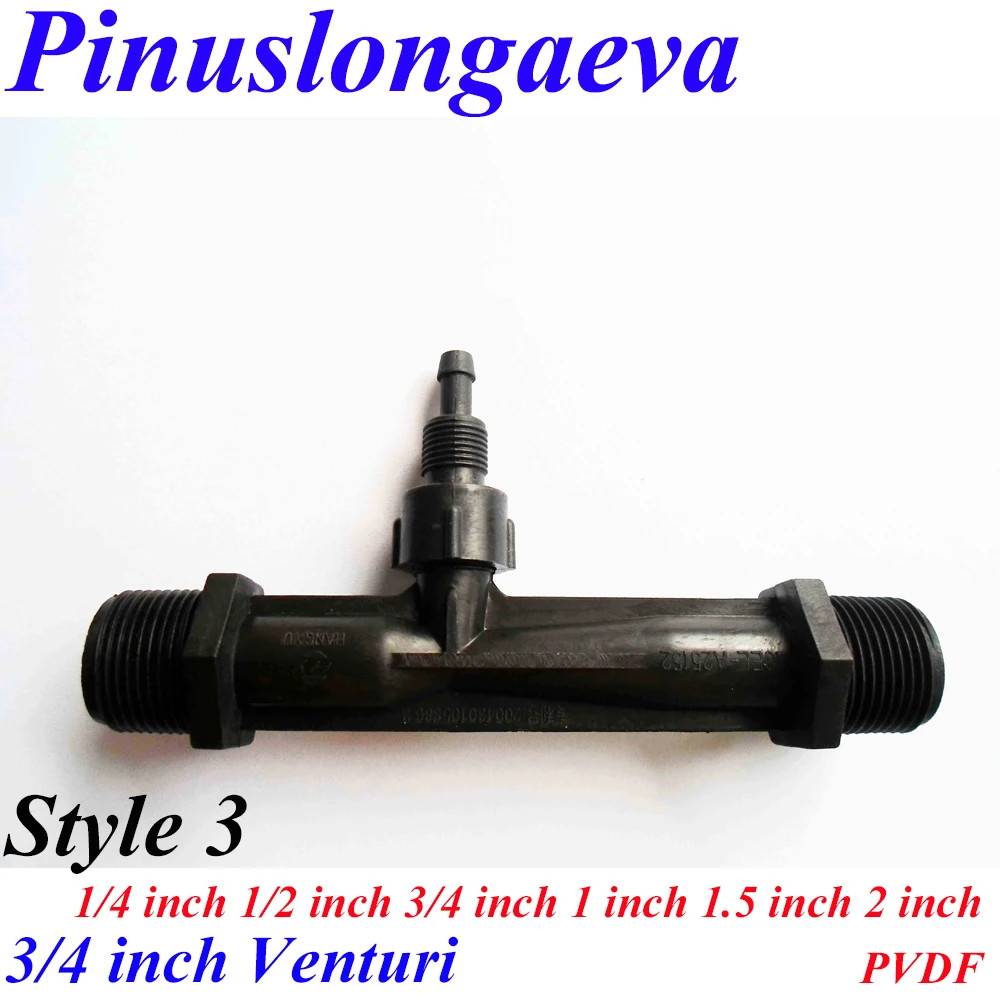 Заводская розетка Pinuslongaeva 1/4 1/2 3/4 1 5 2 дюйма Venturi jet PVDF смеситель для газа и жидкости