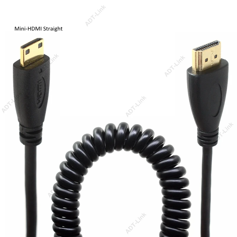 Mini HDMI Straight Прямой и левый и правый угловой HDMI Mini HDMI Micro HDMI к HDMI Мужской HDTV растягивающийся пружинный кабель для камеры сотового телефона XOOM TF201 - Цвет: Mini HDMI Straight