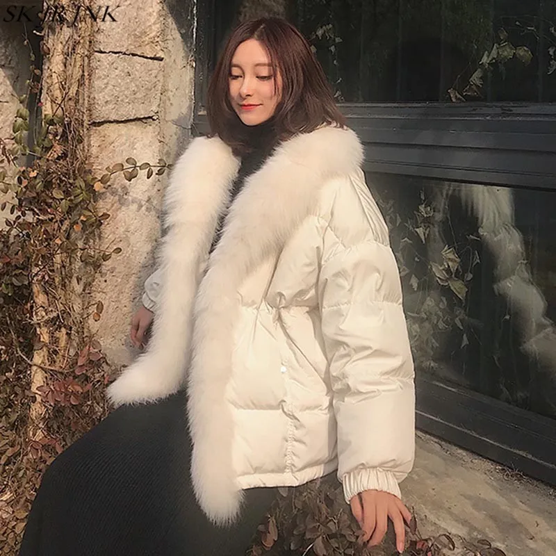 Мех порог парка зимняя стеганая куртка Для женщин зимнее пальто натуральный енот
