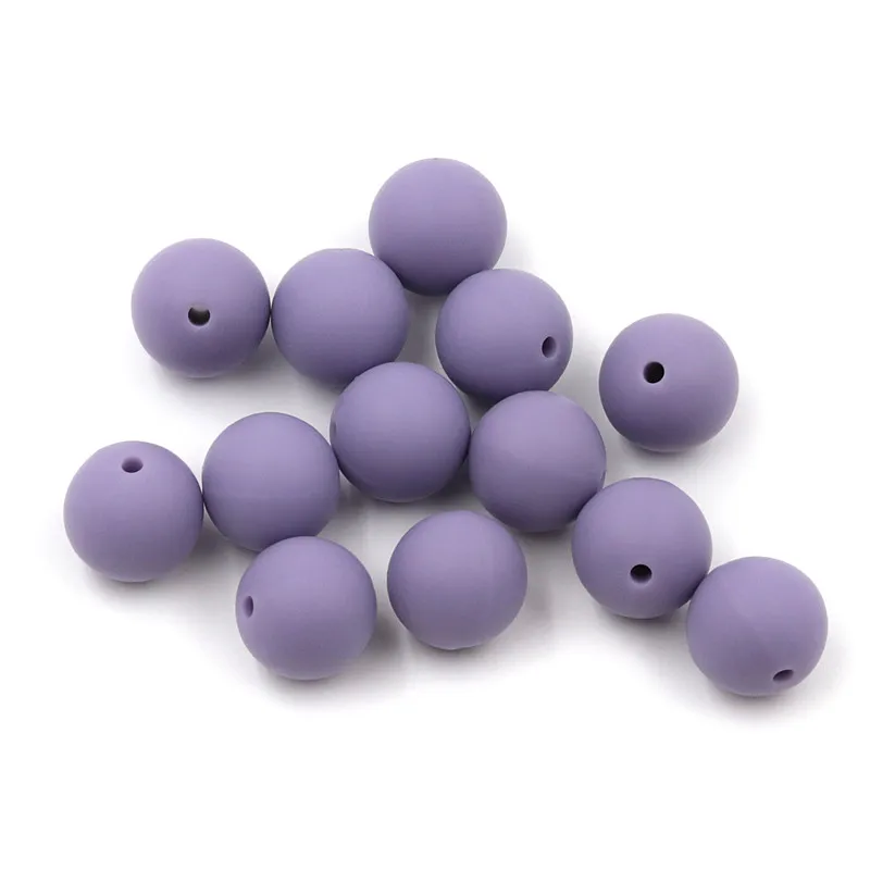 JOJOCHEW 100pcs 9mm-19mm Dark Lilac Hot New Silicone Baby Teething Beads BPA Free Round Cuentas de silicona Jewelry Making | Мать и
