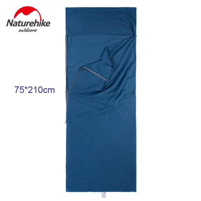 Naturehike Sleeping Bag Envelope Cotton High Elasticity Sleeping Bag Outdoor Camping Liner Portable Sheet Hotel Anti Dirty Sleep - Цвет: Blue 75x210cm