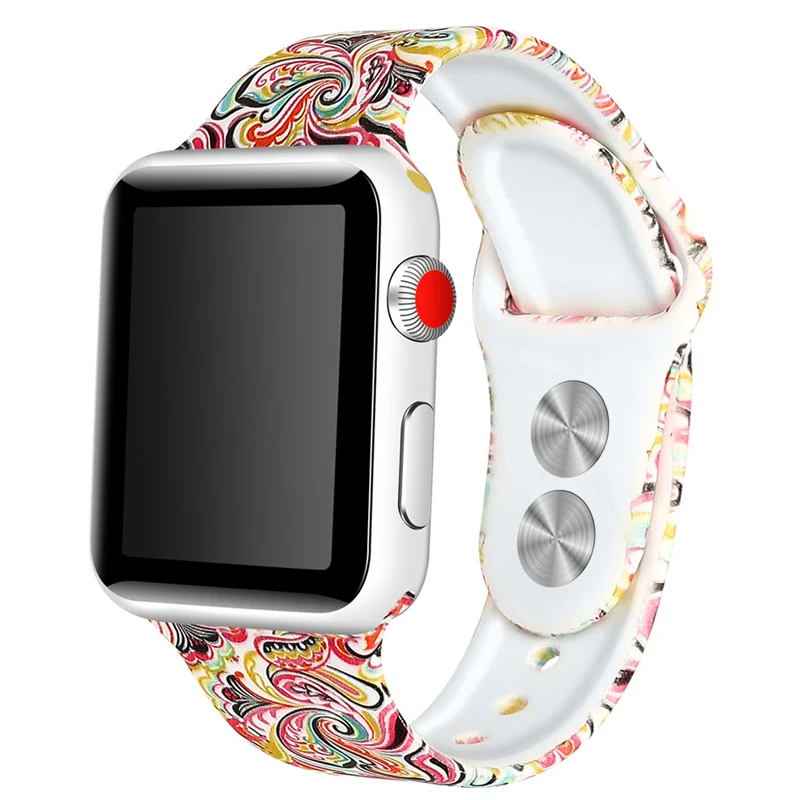 Спортивный ремешок для apple watch 44 мм 42 40 38 силиконовый iwatch 5/4/2/1 аксессуары