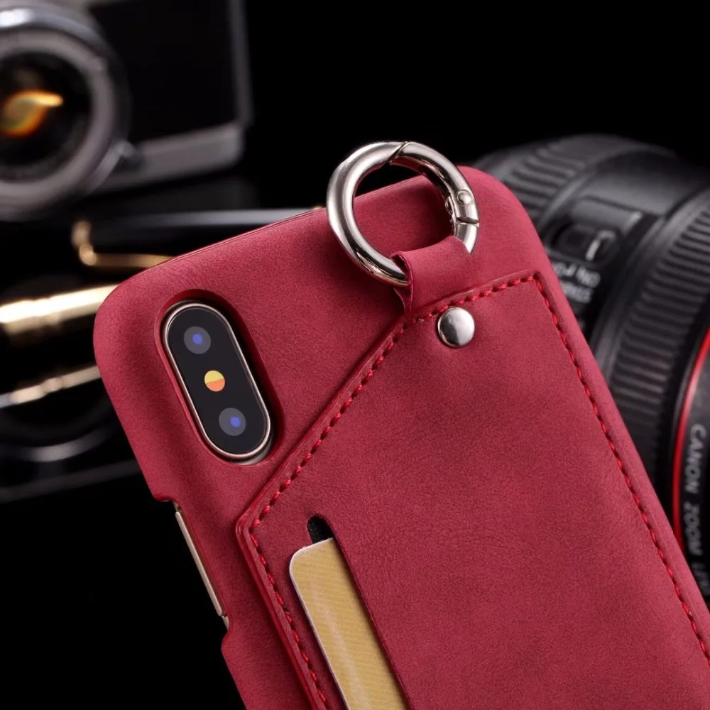 Z-suit NEW For iPhone X Phone Cases PU Leather Wallet Credit Card Slot Back Cover for iPhone10 Outdoor Hanging Buckle Case |