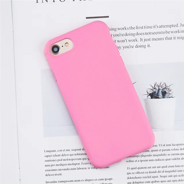 Мягкий карамельный цвет матовый ТПУ для iPhone 6 6s 7 8 силиконовый чехол для iPhone 7 Чехол 8 6 6s Plus девушка 360 градусов полный Чехол