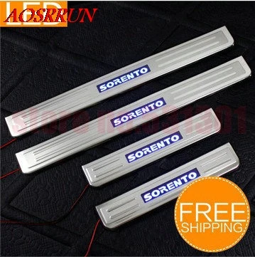 

LED Stainless Steel Door Sill Scuff Plate For KIA Sorento 2008 2009 2010 2011 2012 car accessories car-styling AUTO