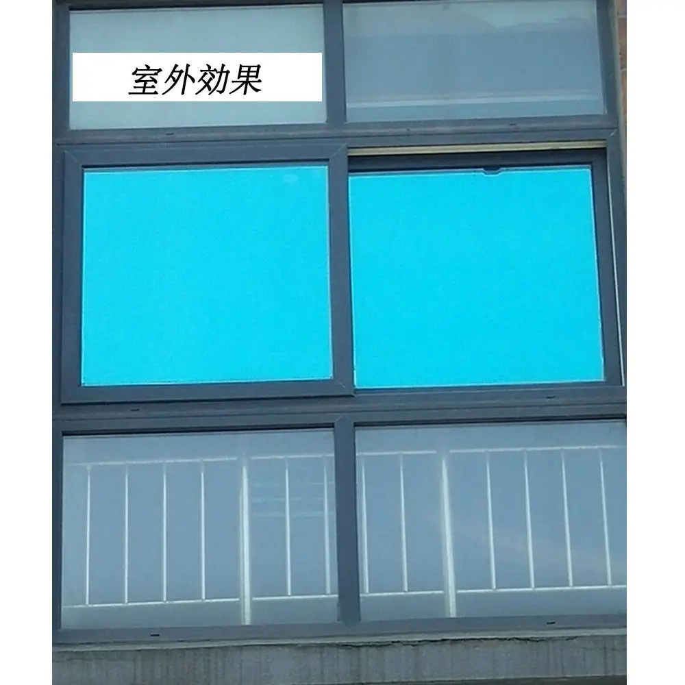 

0.9x5m Sunice Blue&Silver One Way Mirrored Effect Window Film Privacy Protection Film Decorative Building Window Film Foils