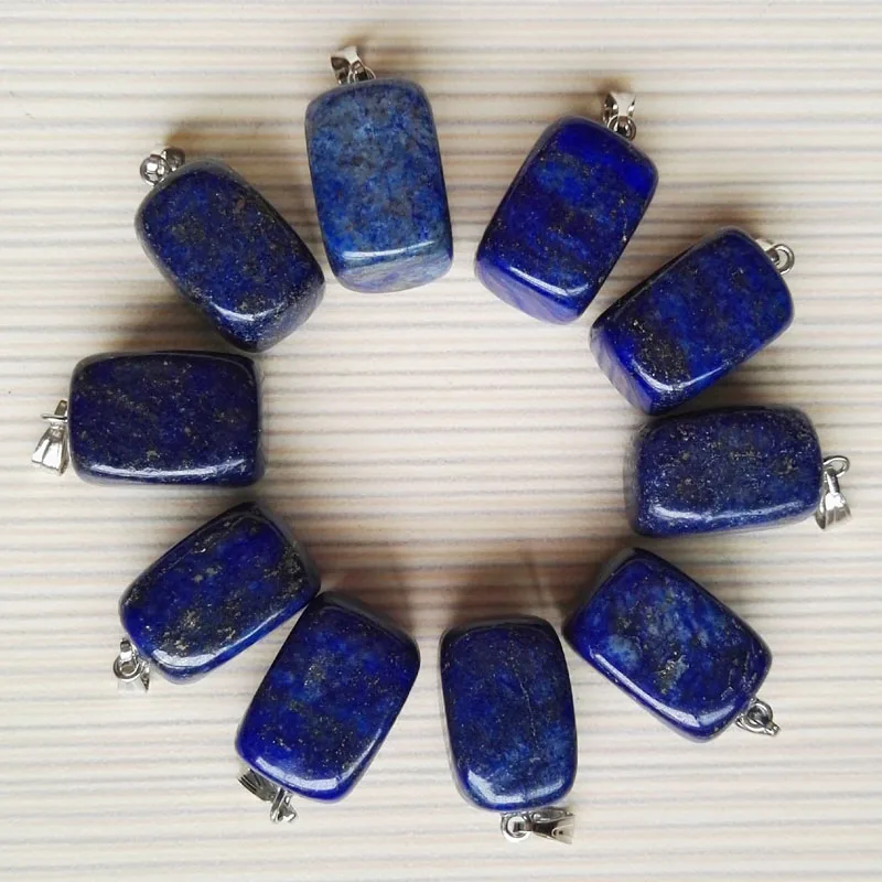 

fashion natural stone Square Lapis lazuli pendants diy charms jewelry making accessories 12Pcs/lot Free shipping wholesale