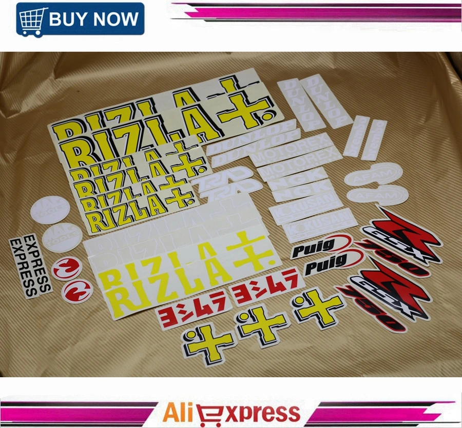 

Motorcycle RIZLA GSXR Fairing Stickers For Suzuki GSXR750 GSX-R 750 Fairing Front Side Tail Decals Emblems Accessory NEW