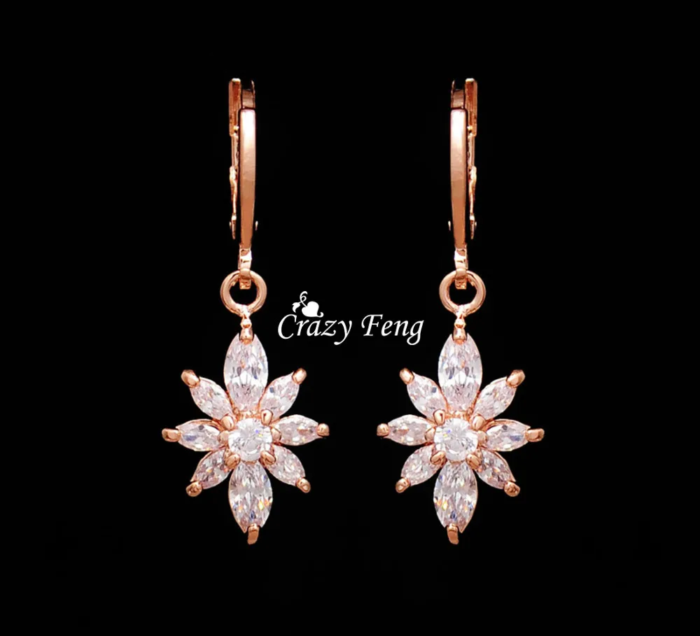 Набор свадебных ювелирных украшений с цветами для вечеринки ожерелье и серьги