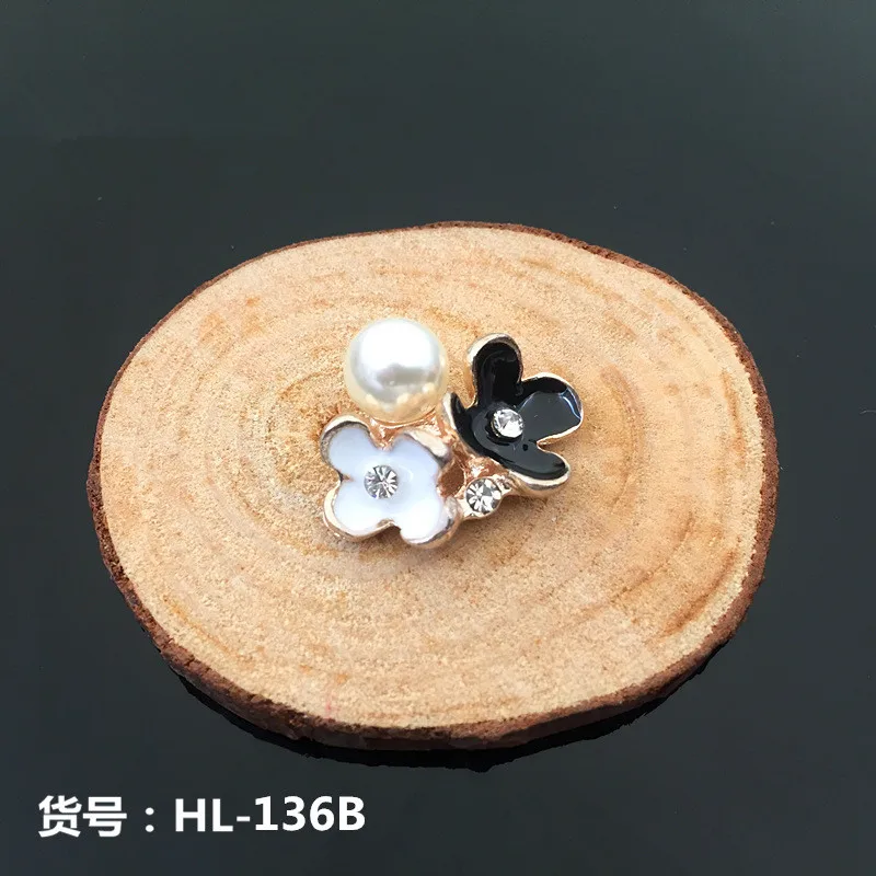 Новое поступление 50 шт Позолоченные эмалевые акриловые цветочные украшения из