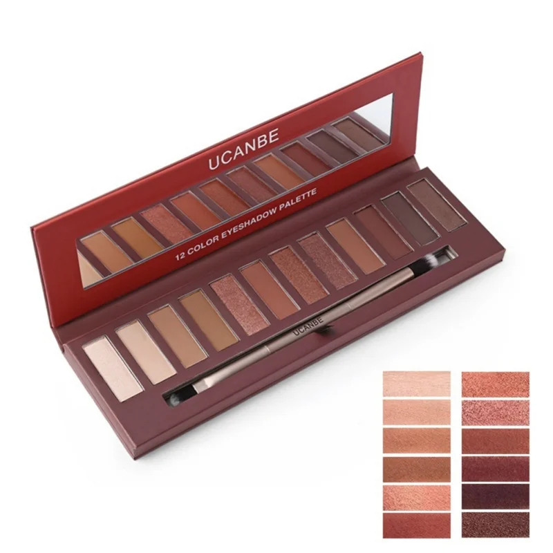 Совершенно новые мерцающие матовые тени для век Smoky Eyes красно-коричневая