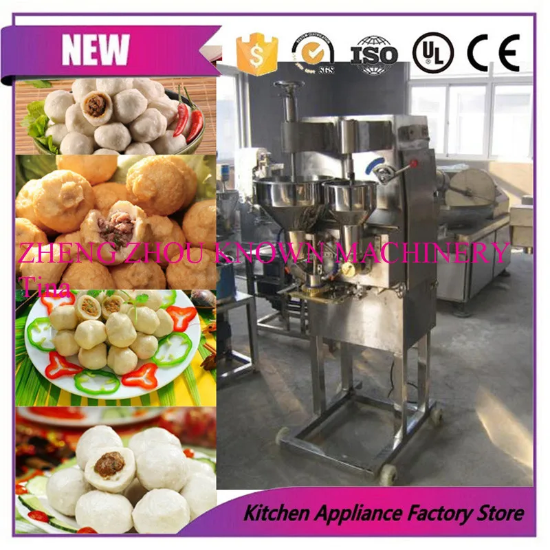 Stainless steel double hopper stuffing fish beef meat ball making machine | Бытовая техника