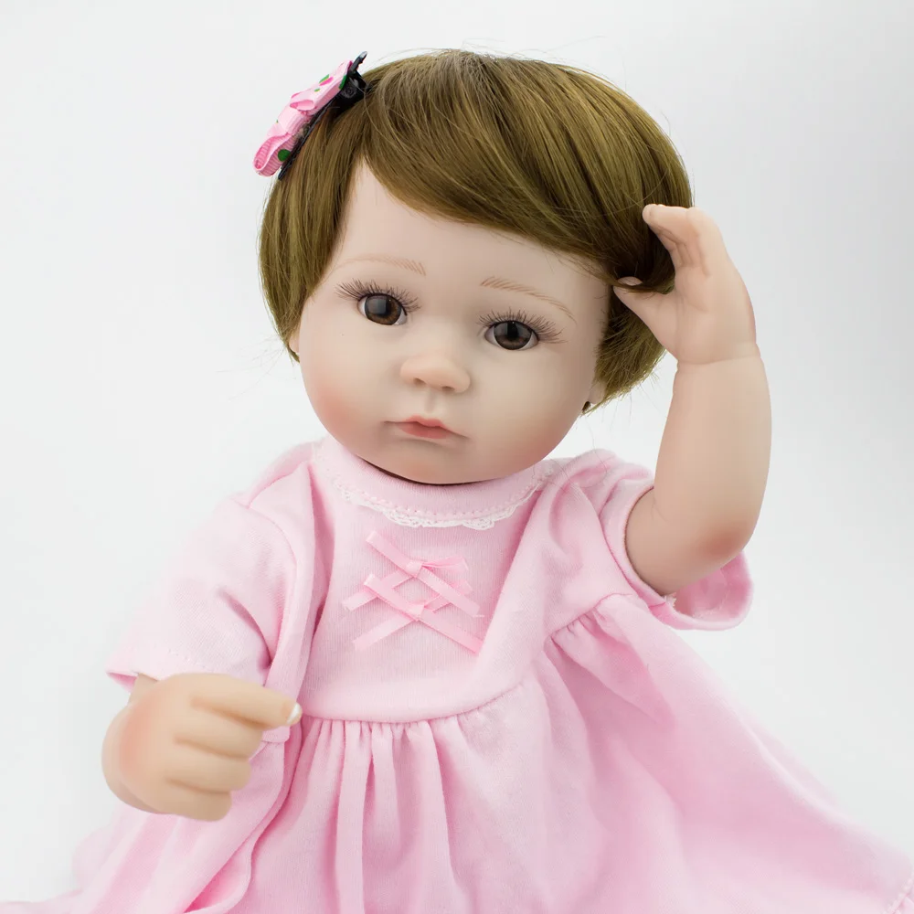 Кукла NPKDOLL 40 см силиконовая Reborn с силиконовыми наконечниками ткань живое тело