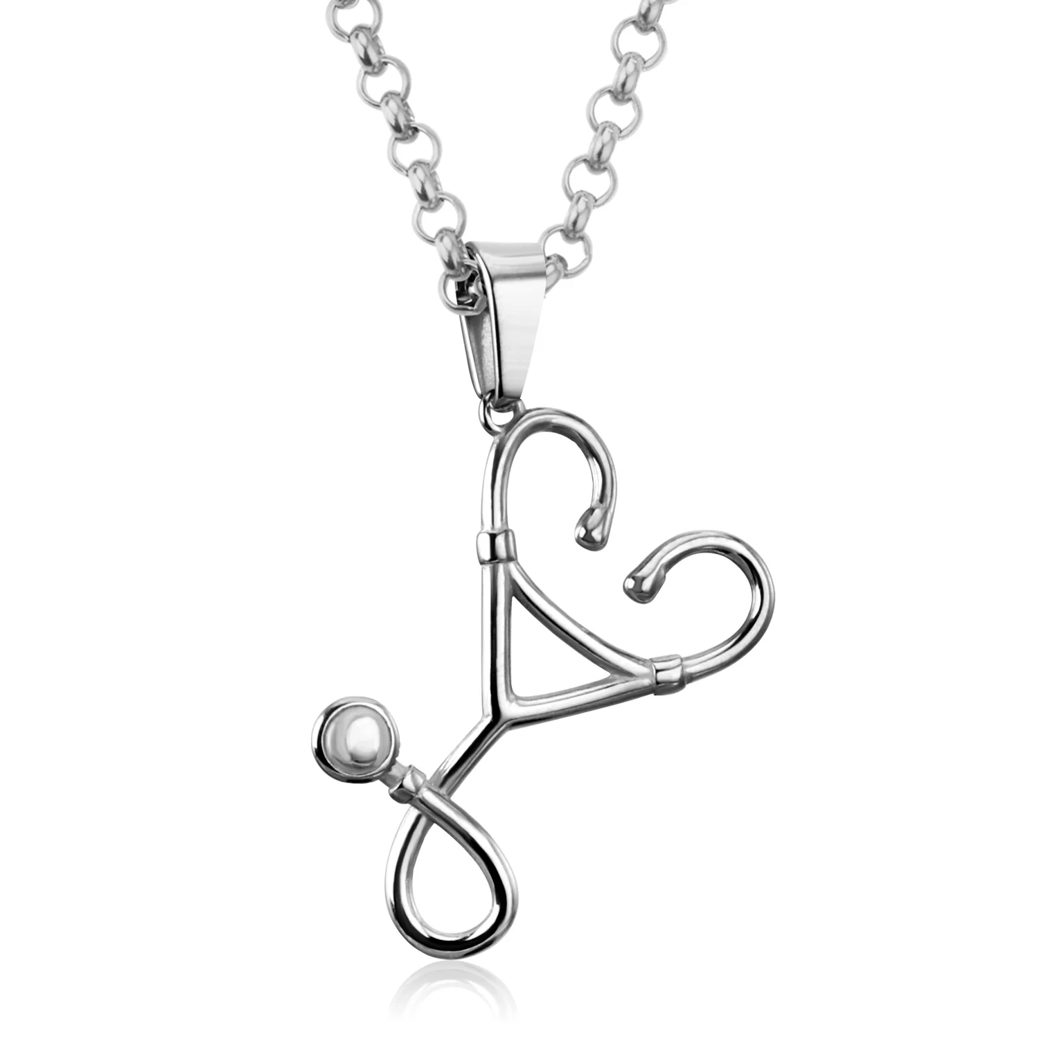 Подвеска тостескоп из нержавеющей стали в форме сердца|pendant necklace|stethoscope pendantchristmas