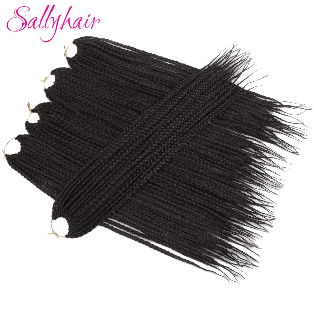 Sallyhair самых лучших брендов, 3X афро коробка косы 18 дюймов 22 шт./упак. синтетические накладные волосы на крючке, затененные, эффектом деграде(переход от темного к буксировочный тона плетеные волосы для наращивания чёрный; коричневый Bug