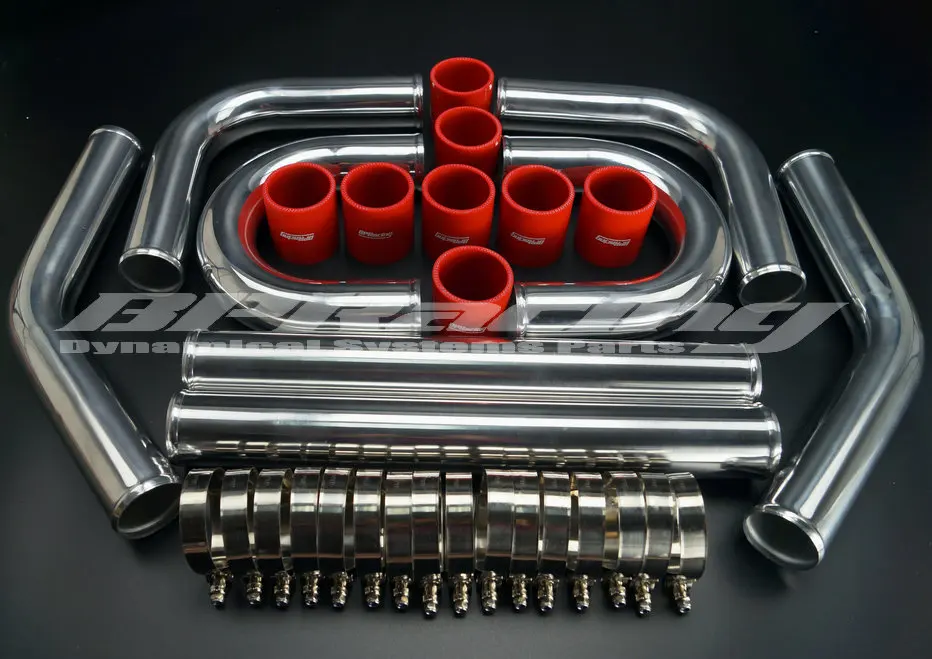 

2.25" INCH /OD 57 mm / 2 MM THICKNESS / ALUMINUM TURBO INTERCOOLER PIPING KIT / PIPES/ CLAMP /COUPLER / UNIVERSAL