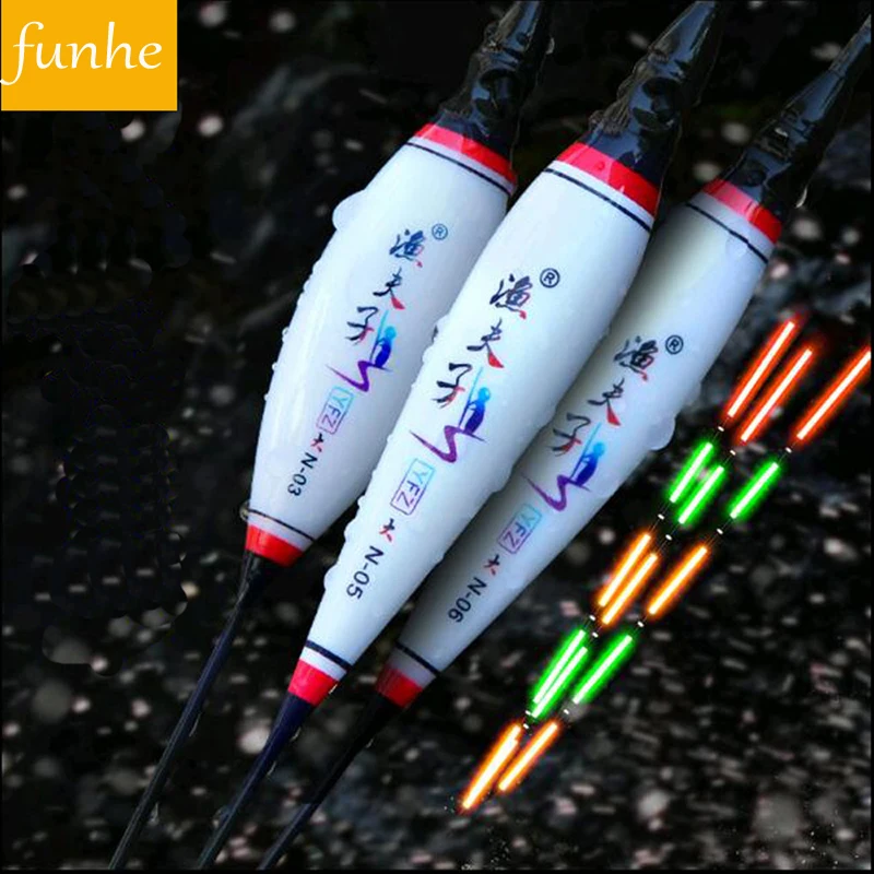 Funhe рыболовный поплавок с батареей светящиеся поплавки высокая яркость