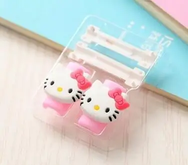 Pink kitty Милый мультфильм телефон USB кабель протектор для iphone кабель chompers шнур животное укус зарядное устройство держатель проводов Органайзер защита - Color: Pink kitty