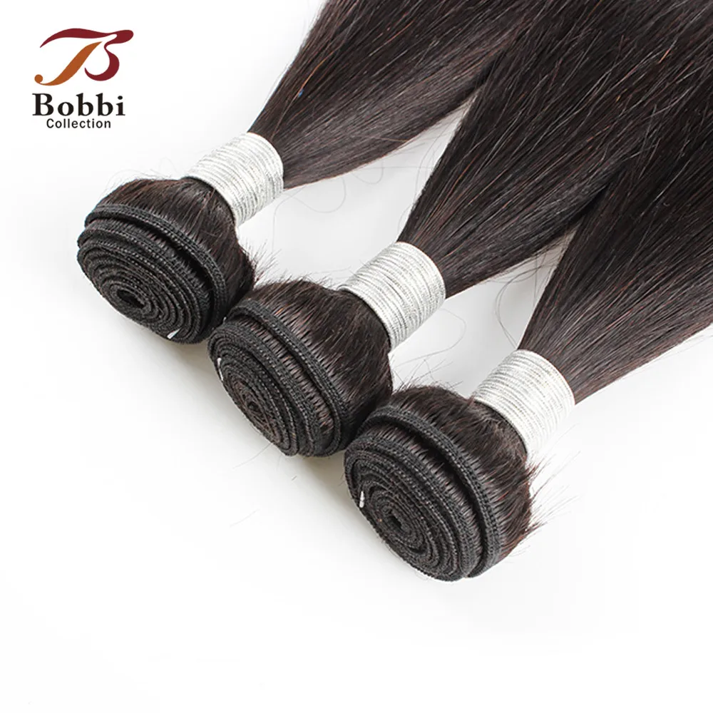 Коллекция BOBBI 4/6 пряди с закрытием 50 г/шт. 2*6 Длинные Кружева Закрытие индийские прямые не Реми человеческие волосы короткие Боб Стиль