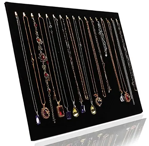 Черный бархатный лоток для ювелирных изделий 17 крючков|display organizer|jewelry trayjewelry display