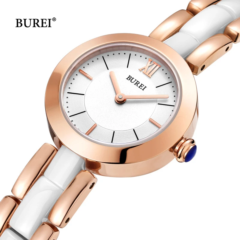 BUREI Brand Fashion Silver Rose Gold Watches For Women Luxury Waterproof Sapphire Casual Quartz Wrist Watch Clock Reloj Mujer